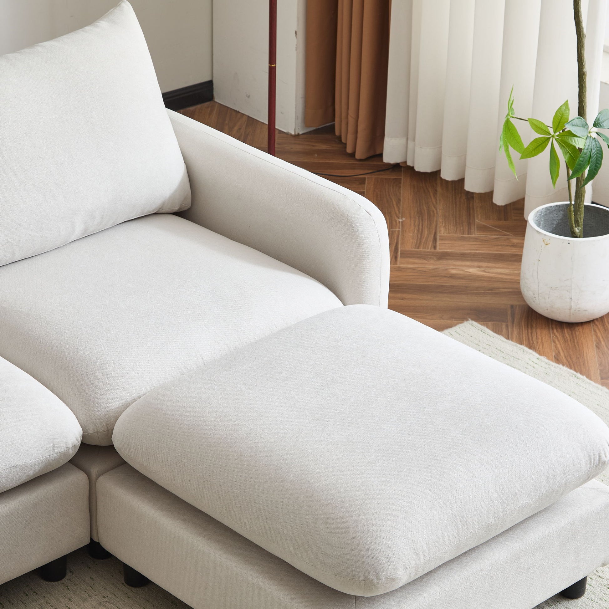 Oversize Modular Free Combination Sectional Sofa Couch With Ottoman For Living Room Noble House