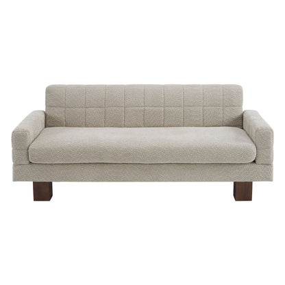Modern Loveseat Sofa, 2 Seater With Square Arms For Living Room Noble House