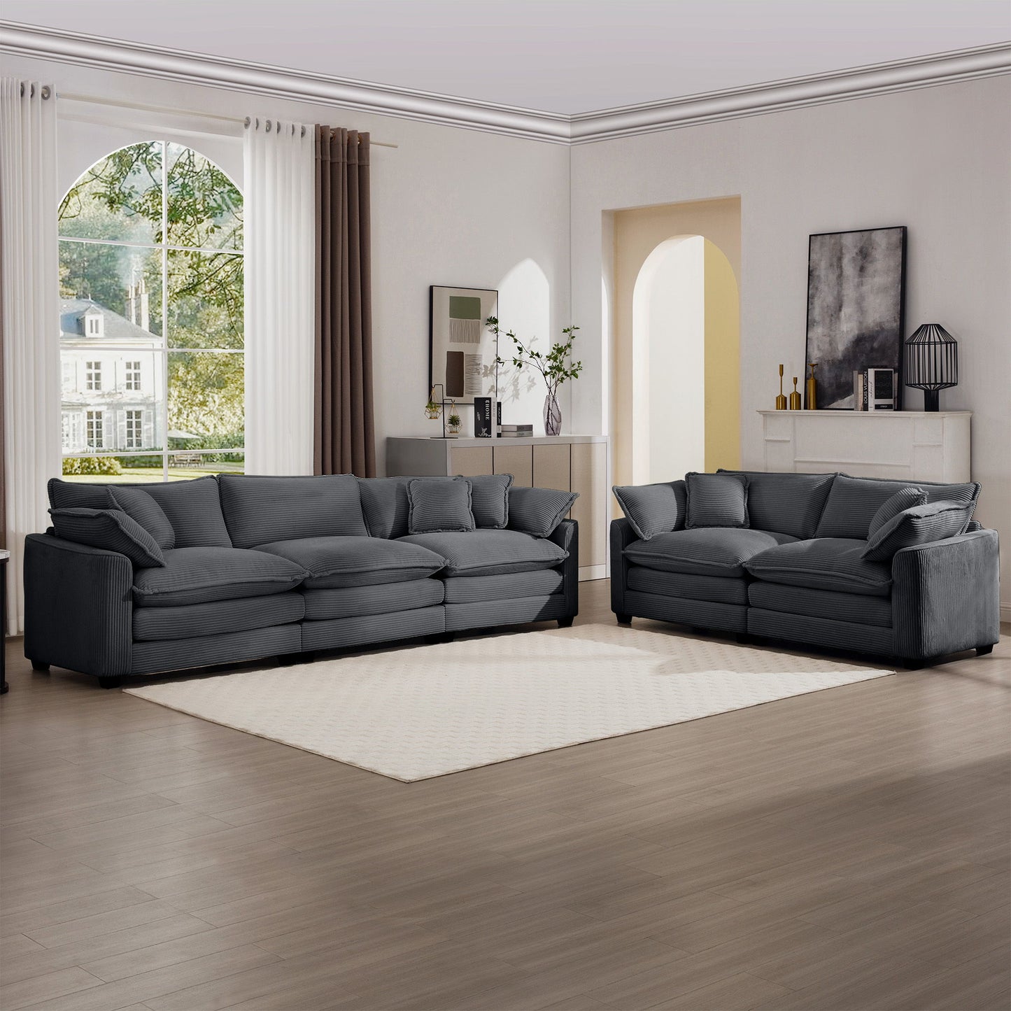 Elegant Oversized Sectional Sofa Set With Deep Seats And Flexible Layout Home Essentials