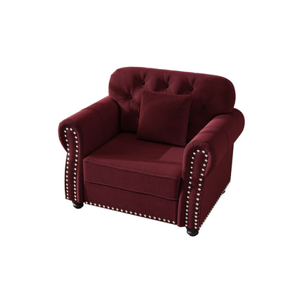 Upholstered Sofa With Nailhead Trim And Rolled Armrests Home Essentials