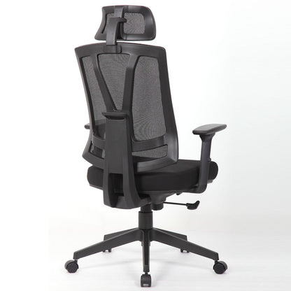 Office Chair With Adjustable Headrest & Back, High Back Swivel - Black Home Essentials