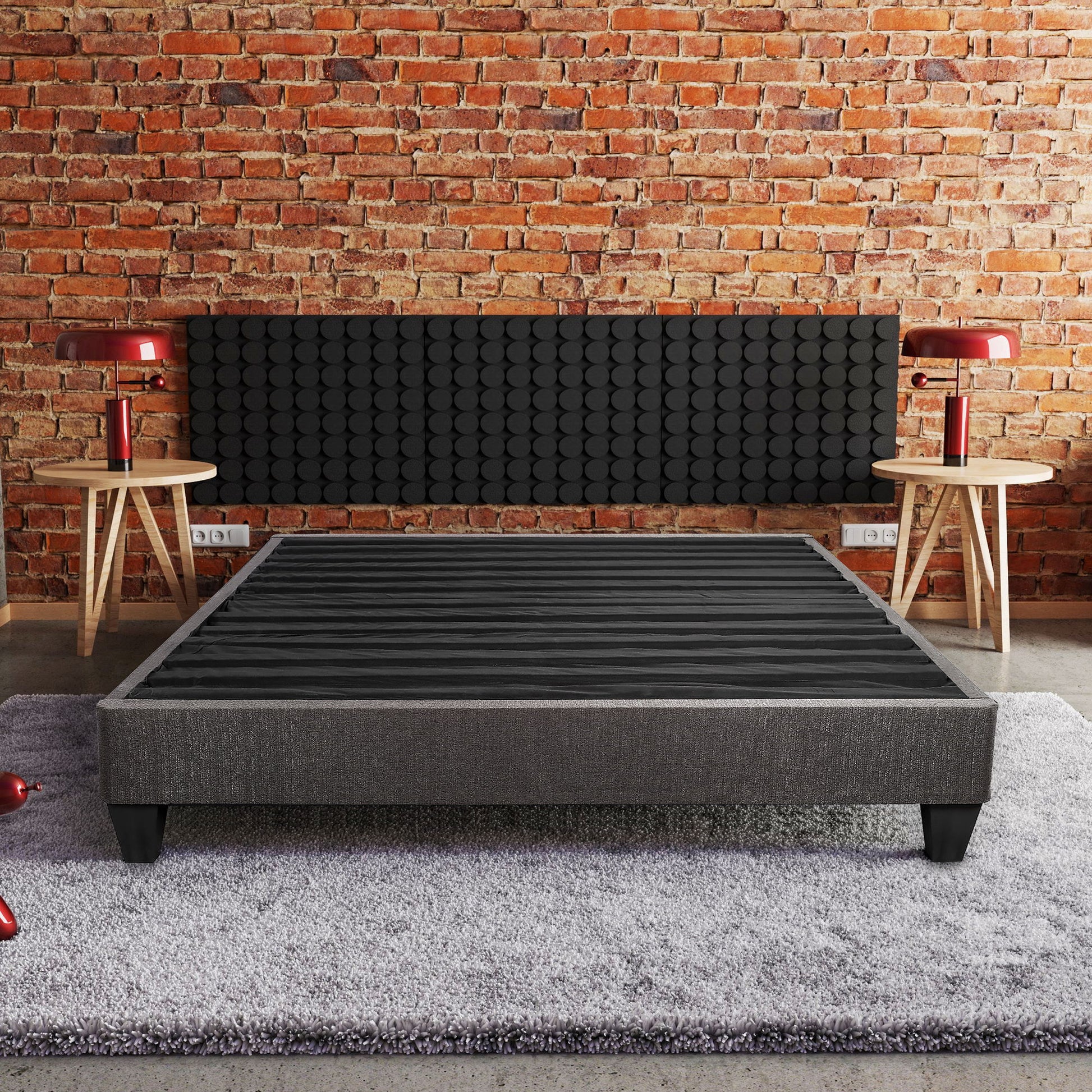 14" Upholstered Platform Bed Base, Mattress Foundation Daily Nest