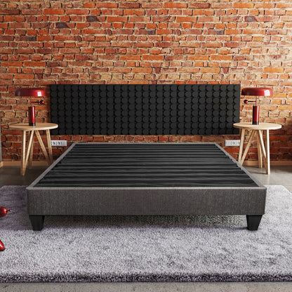 14" Upholstered Platform Bed Base, Mattress Foundation Daily Nest