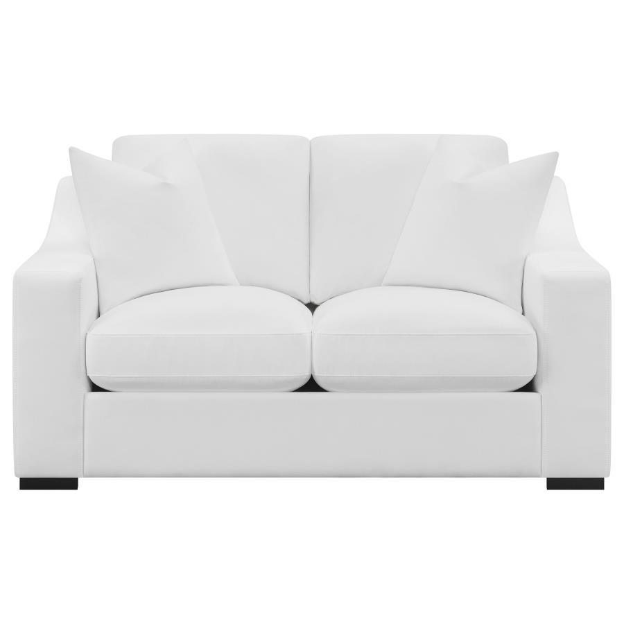 Ashlyn - Upholstered Sloped Arm Loveseat - White CoasterElevations