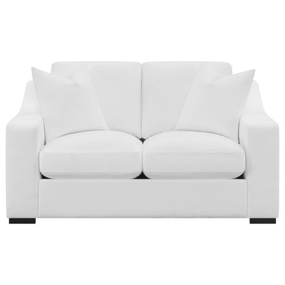 Ashlyn - Upholstered Sloped Arm Loveseat - White CoasterElevations