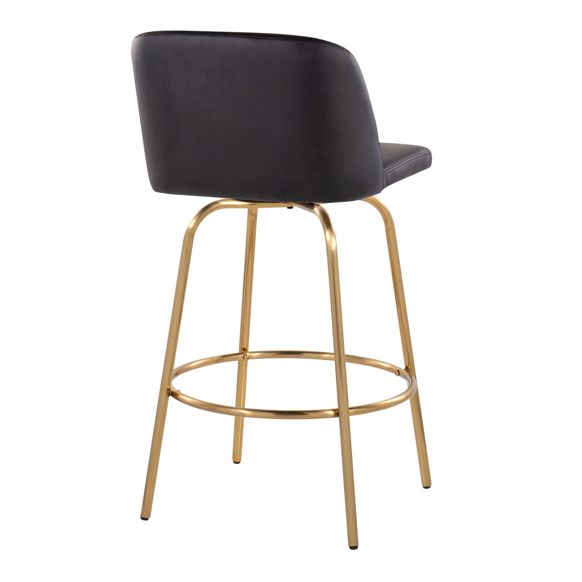 Toriano - Contemporary, Fixed Height Counter Stool With Swivel With Round Footrest (Set of 2) Lumi Source