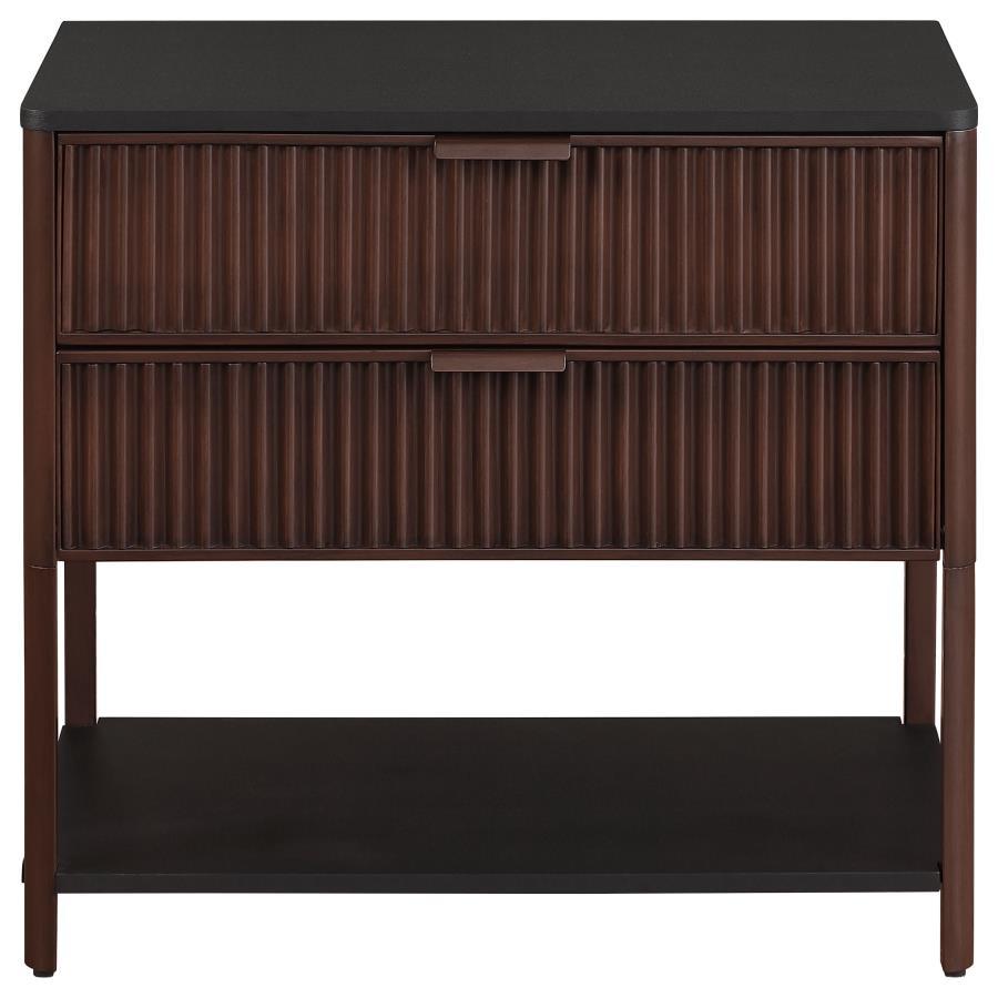 Zimmerlee - 2-Drawer Side Table with Shelf - Rust Brown Coaster Fine Furniture