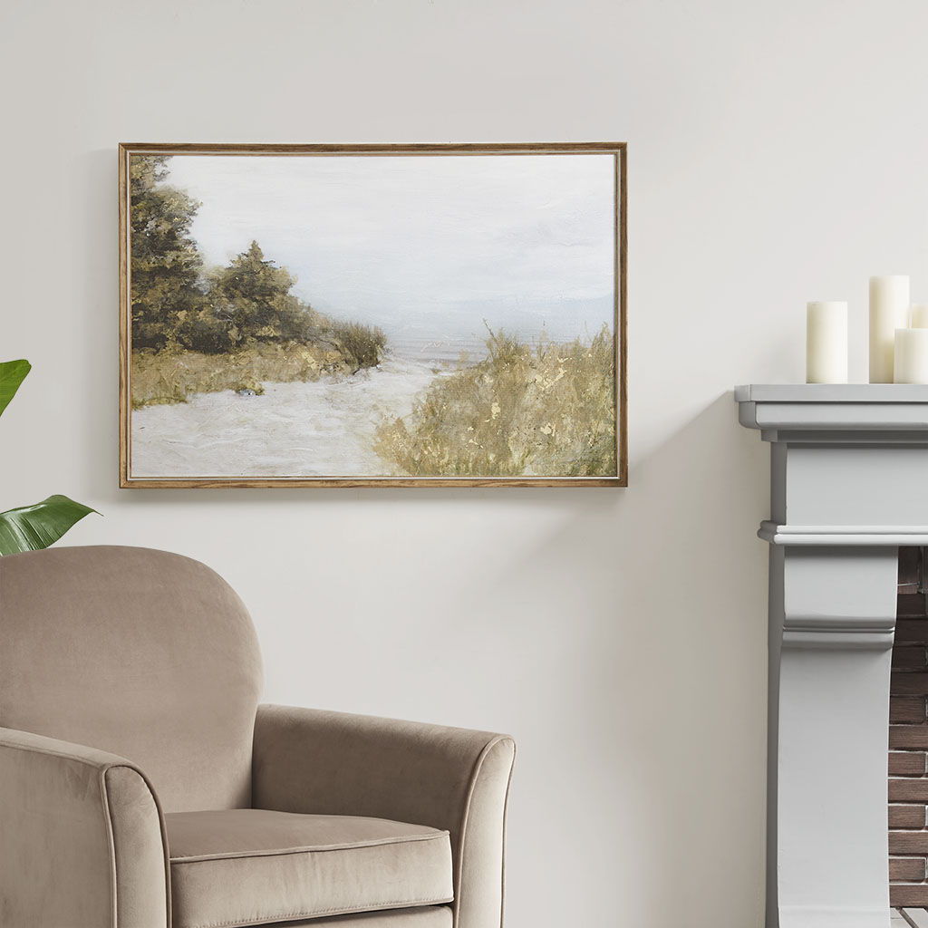 Lake Walk Framed Canvas - Multi