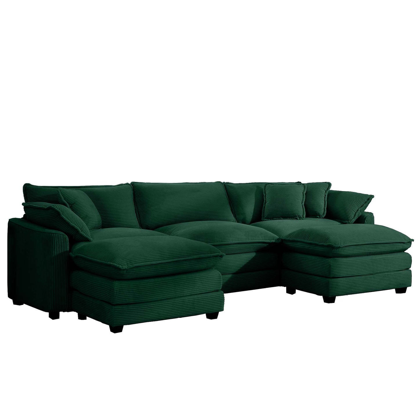 Modern Oversized Modular Cushion Sofa With Ottoman, Low Back, Deep Seating Sofa Set Home Essentials