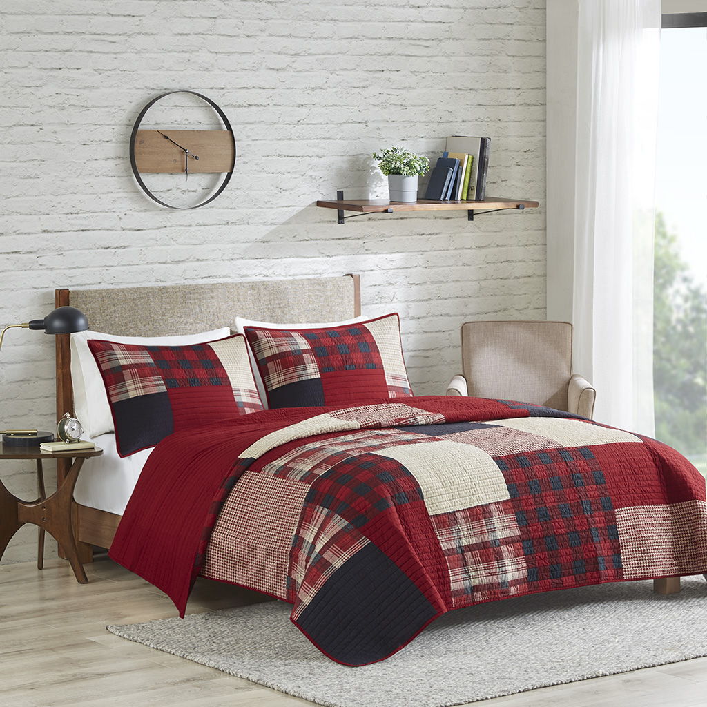 Sunset - Oversized Coverlet Mini Set - Red Woolrich