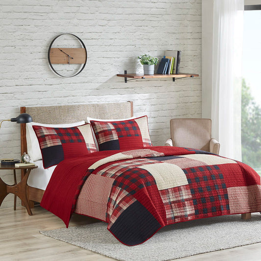 Sunset - King Oversized Coverlet Mini Set - Red Woolrich