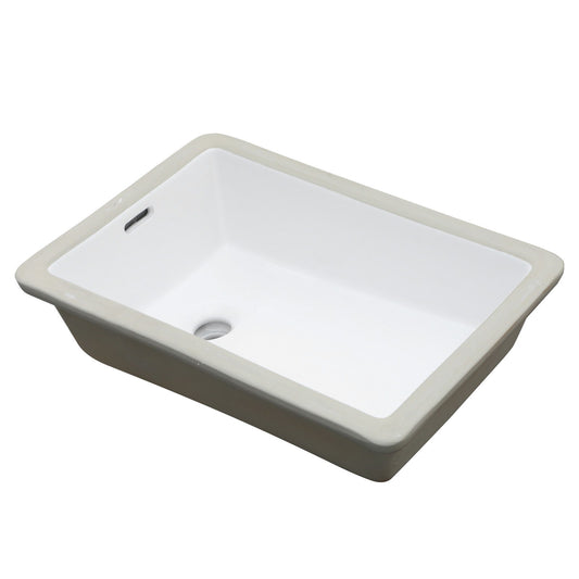 Vertical Undermount Bathroom Sink With Overflow - White Daily Nest