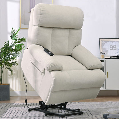 Oversized Power Lift Recliner Chai With Remote Control, Side Pocket, Spacious Seat Home Essentials