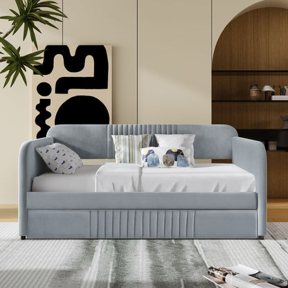 Upholstered Daybed Sofa Bed With Trundle Bed DreamHaus