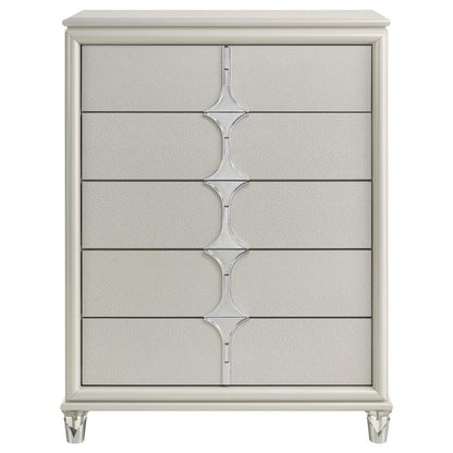 Olivia - 5-Drawer Bedroom Chest Of Drawers - Pearl White Coaster Fine Furniture