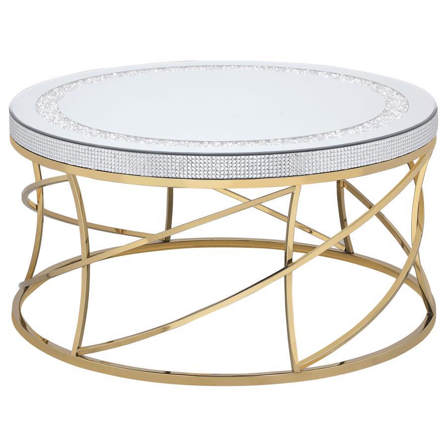 Elise - Round Mirror Top Coffee Table Set Coaster Fine Furniture