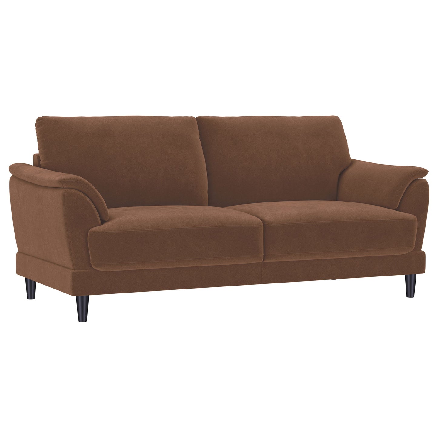Dania - 2 Piece Upholstered Crescent Arm Sofa Set - Rust Furniture Max