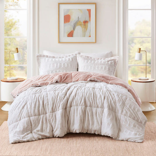 Gia - Back Print Long Comforter Mini Set - Blush Madison Park