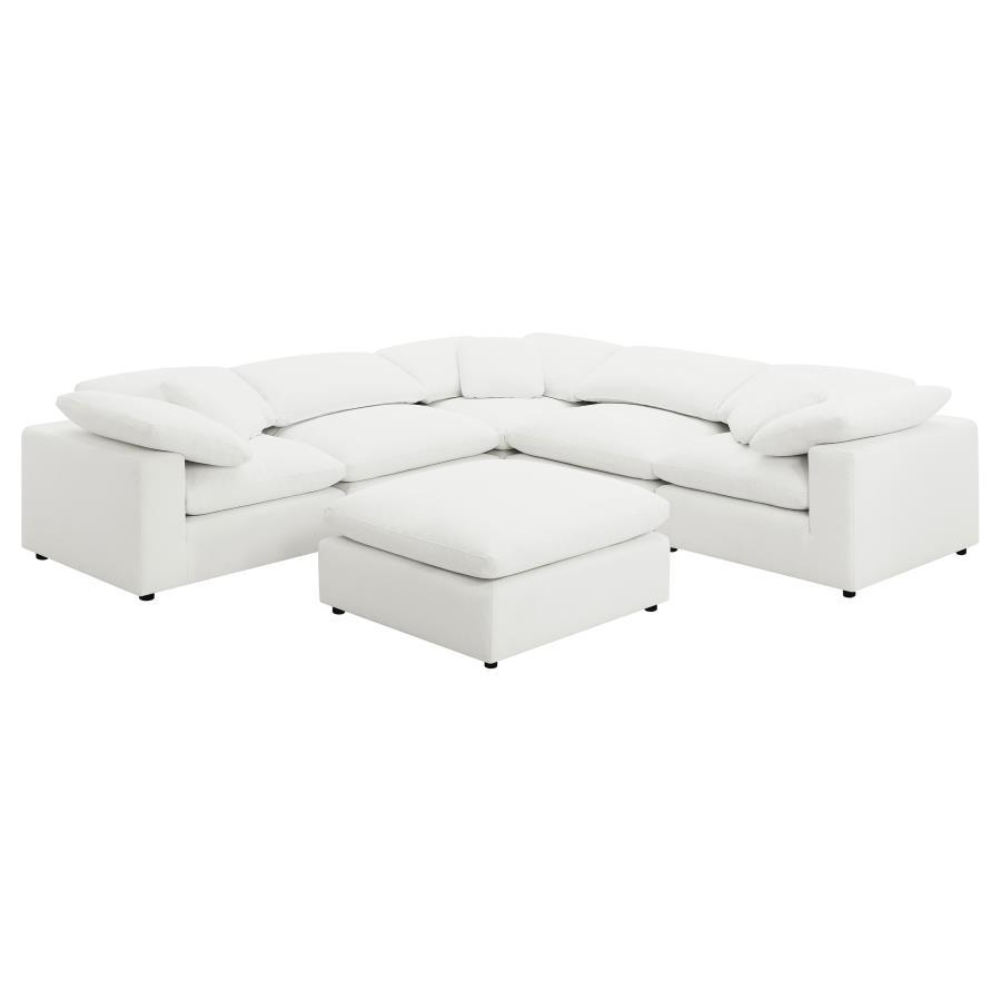 Raleigh - 6-Piece Boucle Upholstered Modular Sectional - Ivory