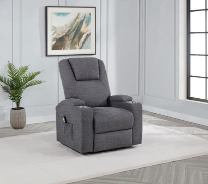 Louie - Chenille Upholstered Power Lift Massage Chair Coaster Fine Furniture