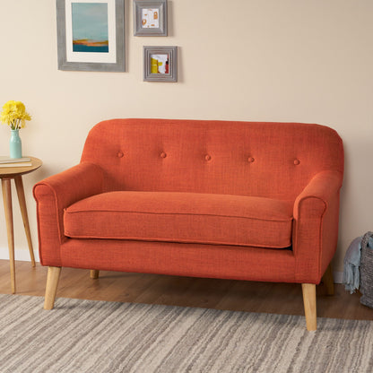 Classic Loveseat With Rolled Armrests And Button Tufting Noble House