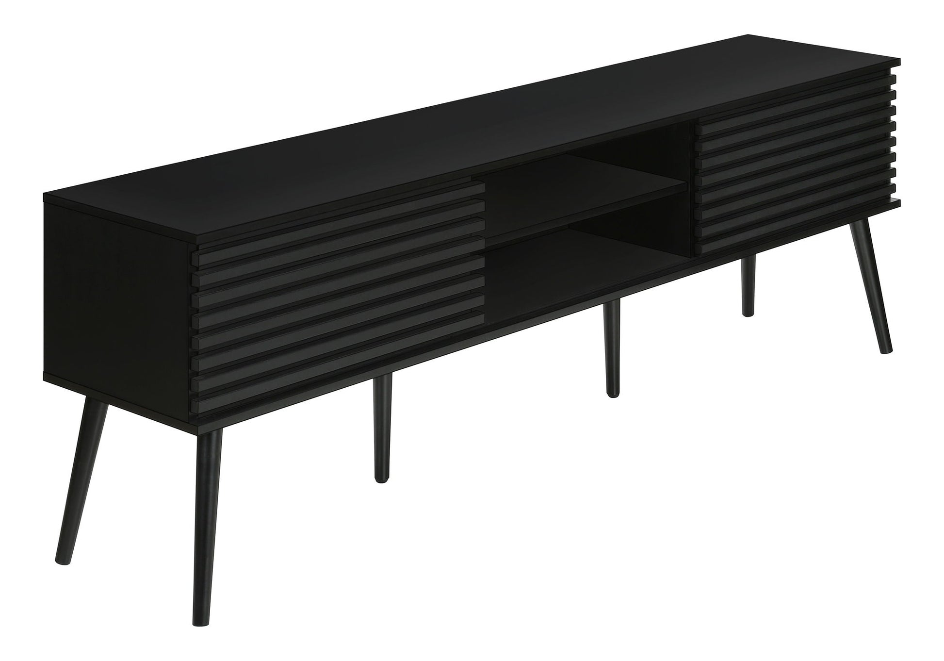 TV Stand, Media Entertainment Center, Storage Cabinet, Console, Storage Shelves, Bedroom, Living Room, Contemporary, Modern - Black 8th Street