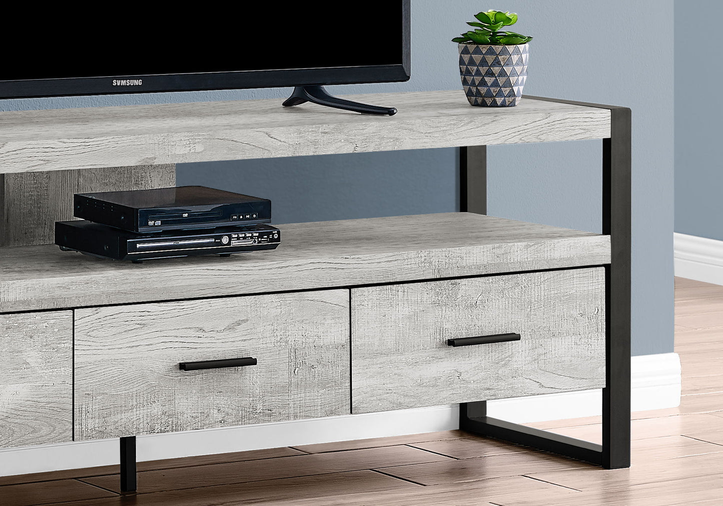 TV Stand, Console, Media Entertainment Center, Storage Drawers, Modern 8th Street