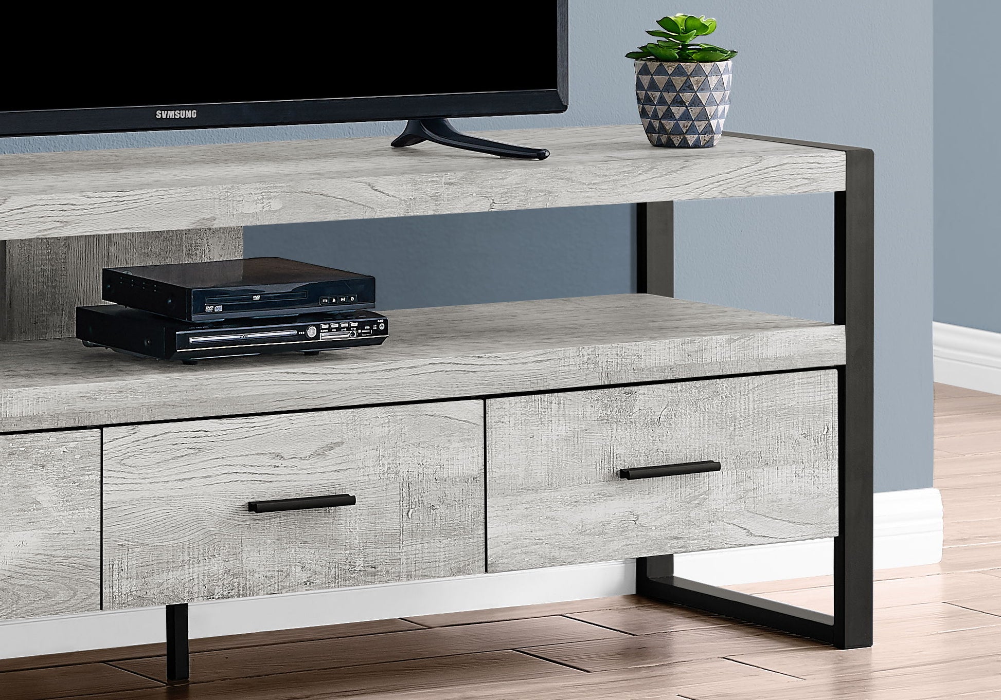TV Stand, Console, Media Entertainment Center, Storage Drawers, Modern 8th Street