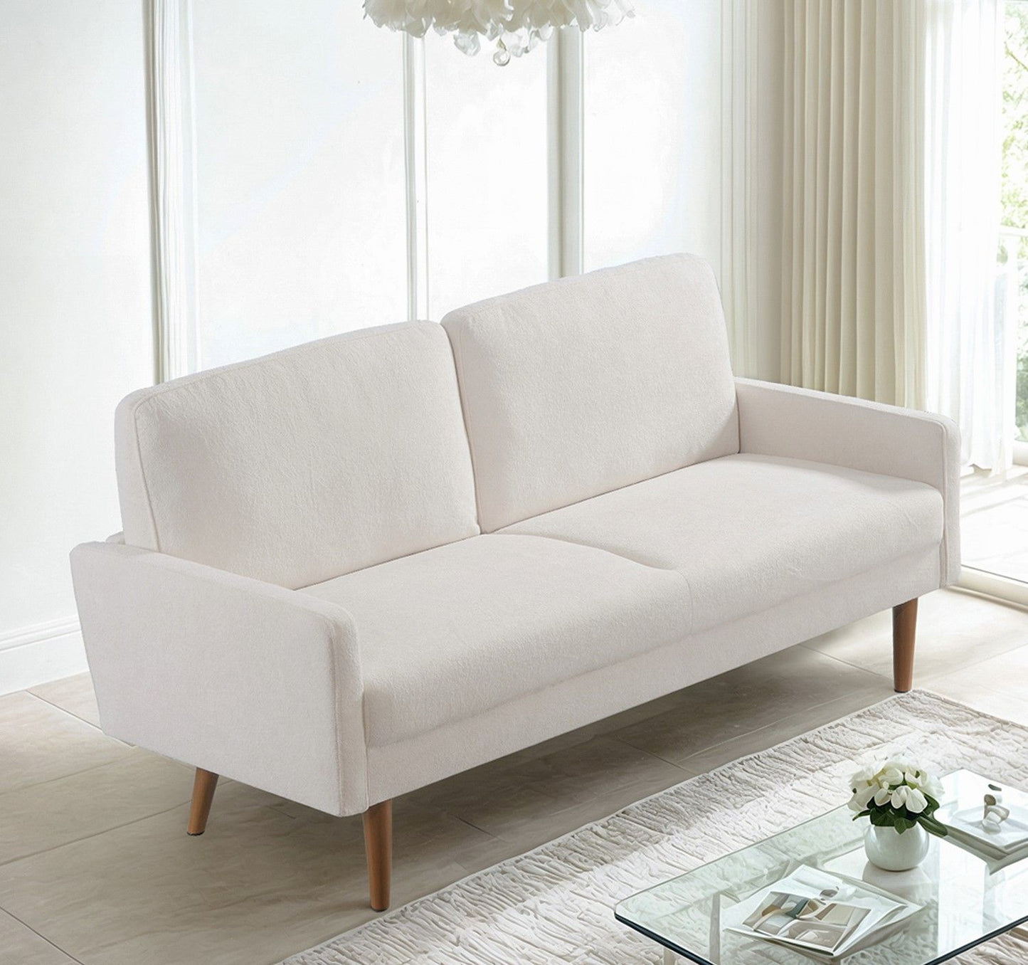 Sofa, European Style With Sleek Design, Modern & Vintage Flair, Upholstered 3 Seater Couch US Pride