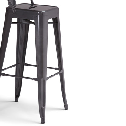 Rayne - Curved Back Metal Stool (Set of 2) Simpli-Home