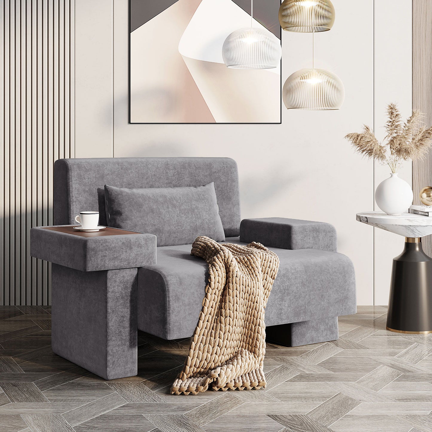 Modern Oversized Armchair With Soft Cushion For Living Room Hearth and Haven