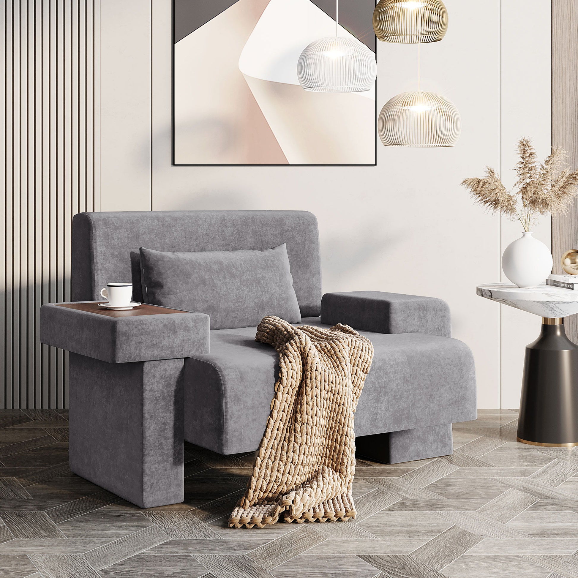 Modern Oversized Armchair With Soft Cushion For Living Room Hearth and Haven