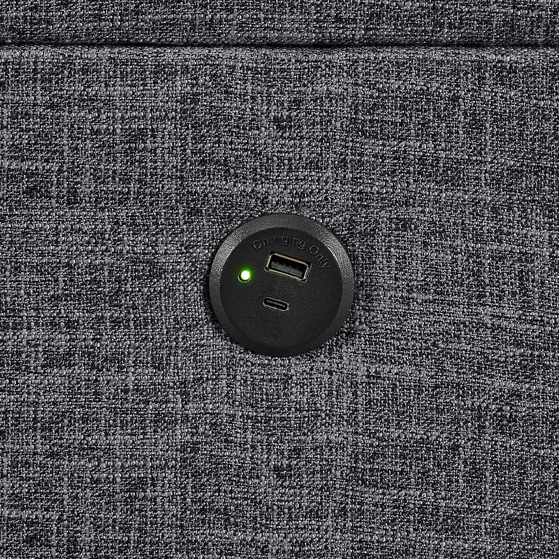 Camden - Power Sectional Sofa With Storage Ottoman And Built In Charging Ports - Gray The Soft House