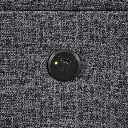 Camden - Power Sectional Sofa With Storage Ottoman And Built In Charging Ports - Gray The Soft House