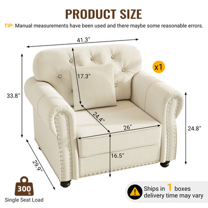 Upholstered Sofa With Nailhead Trim And Rolled Armrests Home Essentials