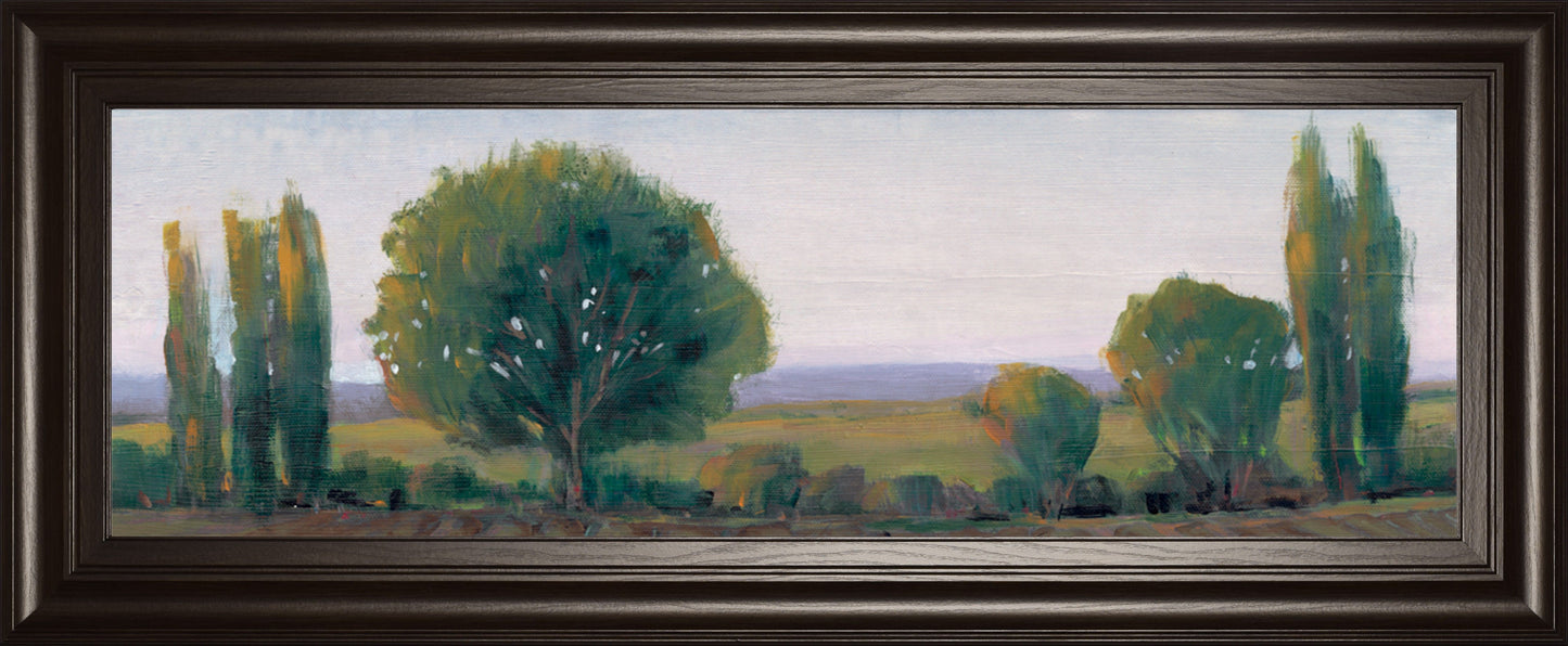 Panoramic Treeline I By Tim Otoole - Framed Print Wall Art - Green