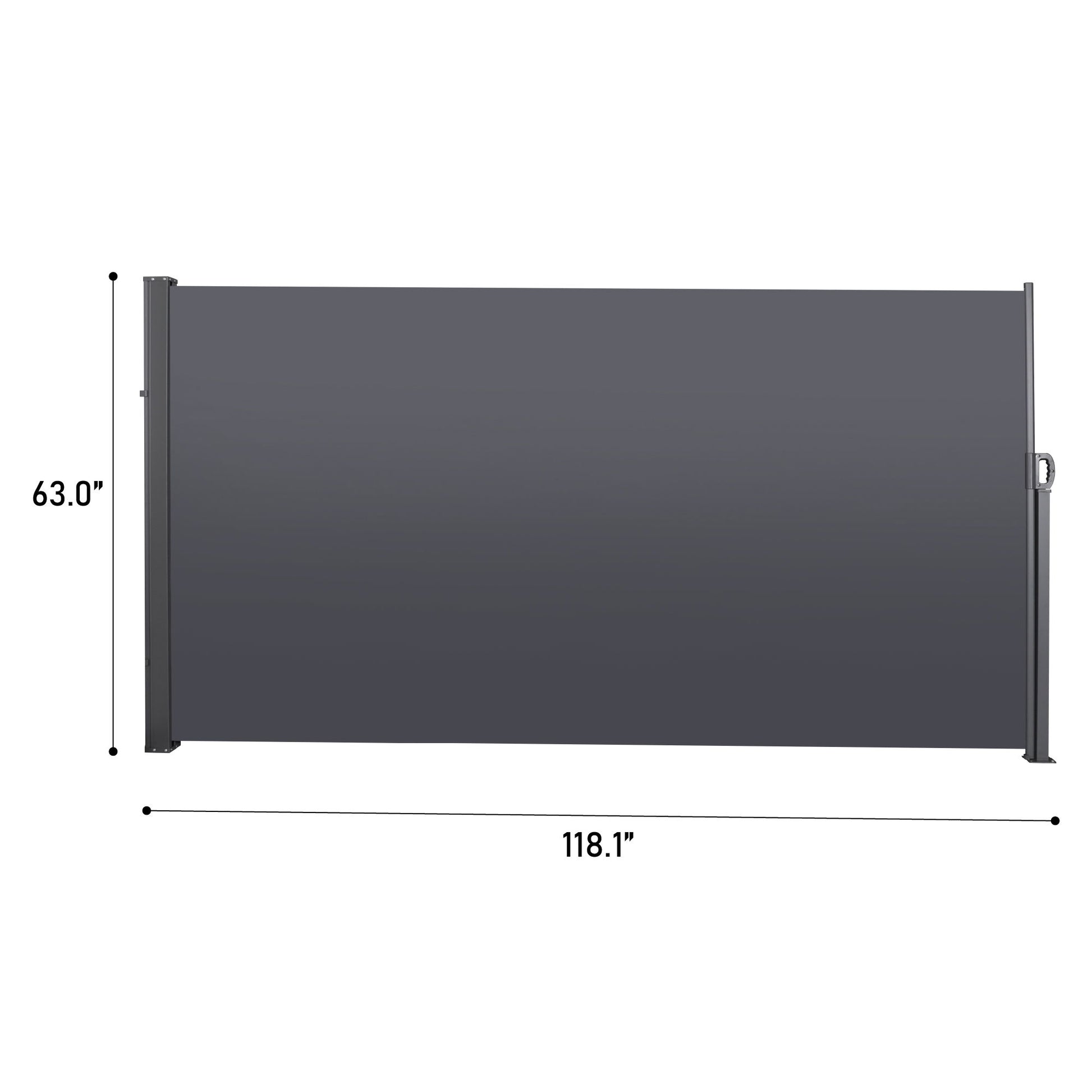 Retractable Side Screen Awning, Uv Resistant, Waterproof, Patio Privacy Screen For Garden, Balcony, Courtyard Daily Nest