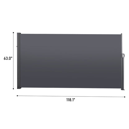 Retractable Side Screen Awning, Uv Resistant, Waterproof, Patio Privacy Screen For Garden, Balcony, Courtyard Daily Nest