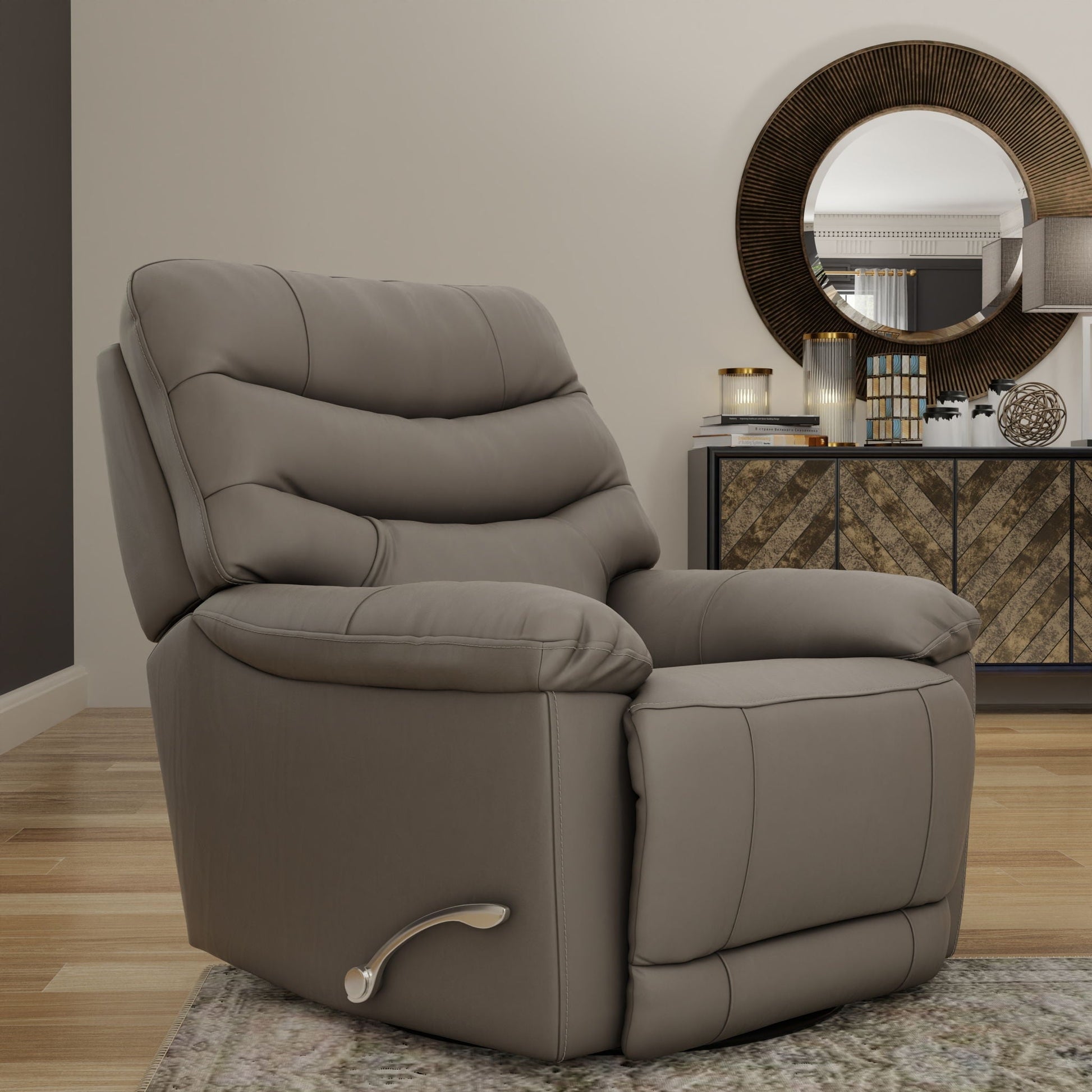 Oslo Antelope - Swivel Glider Recliner With Manual Footrest Home Essentials