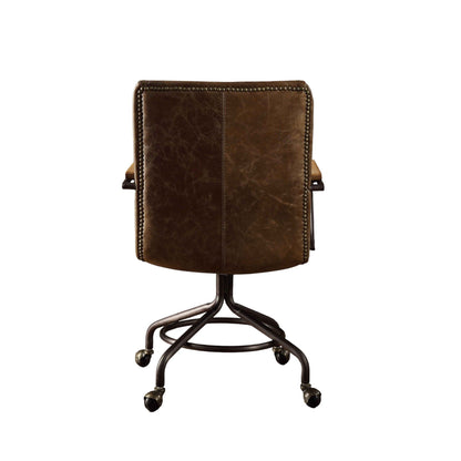 Harith - Vintage Top Grain Leather Office Chair - Brown Acme