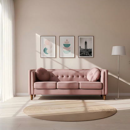 Chesterfield Sofa With Square Arms For Living Room US Pride
