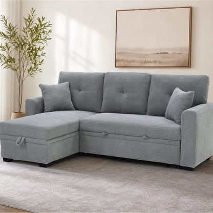 Sleeper Sectional With Pull Out Bed, Reversible Chaise Home Essentials