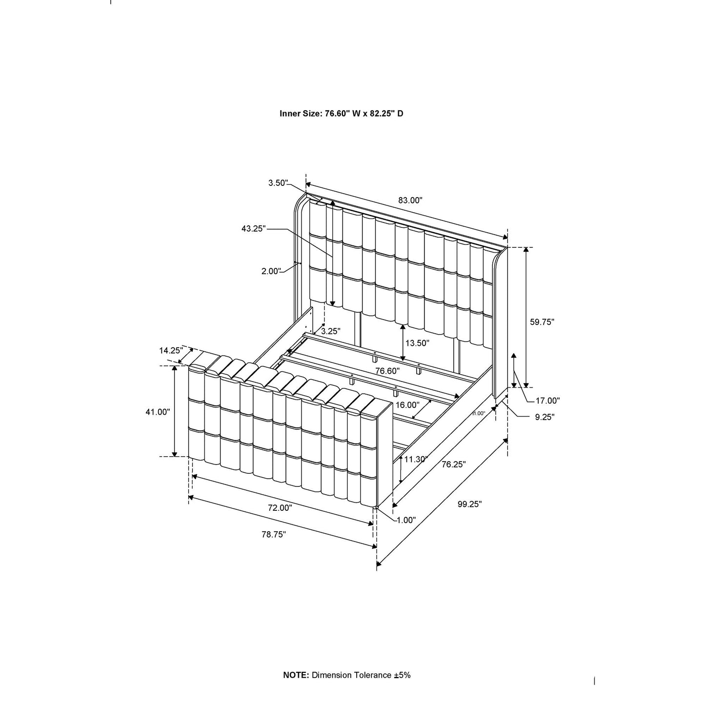 Isaiah - Bed With TV Lift-LED Speakers And Fireplace Global Furniture USA