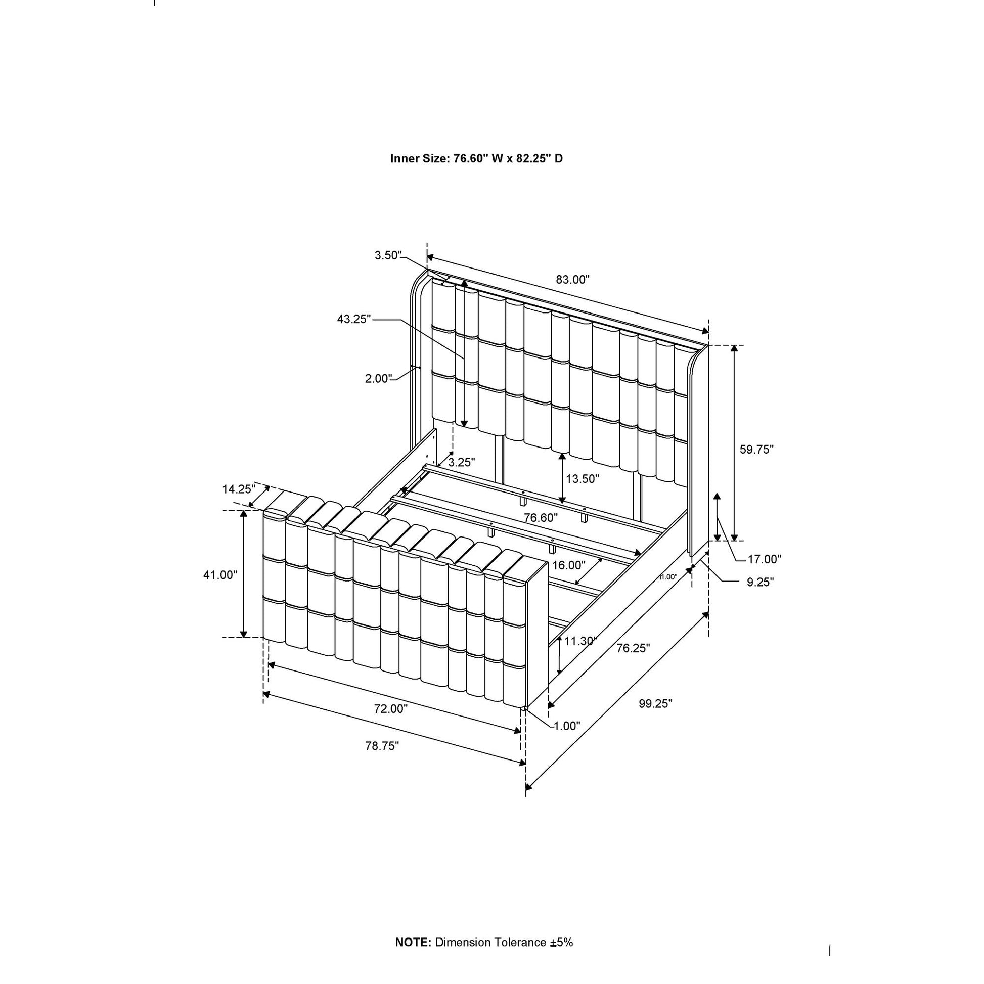 Isaiah - Bed With TV Lift-LED Speakers And Fireplace Global Furniture USA