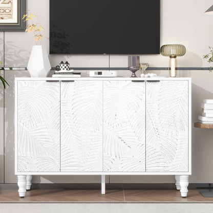 Modern TV Stand With 2 Spacious Storage Space And Anti-Tip Device Hearth and Haven