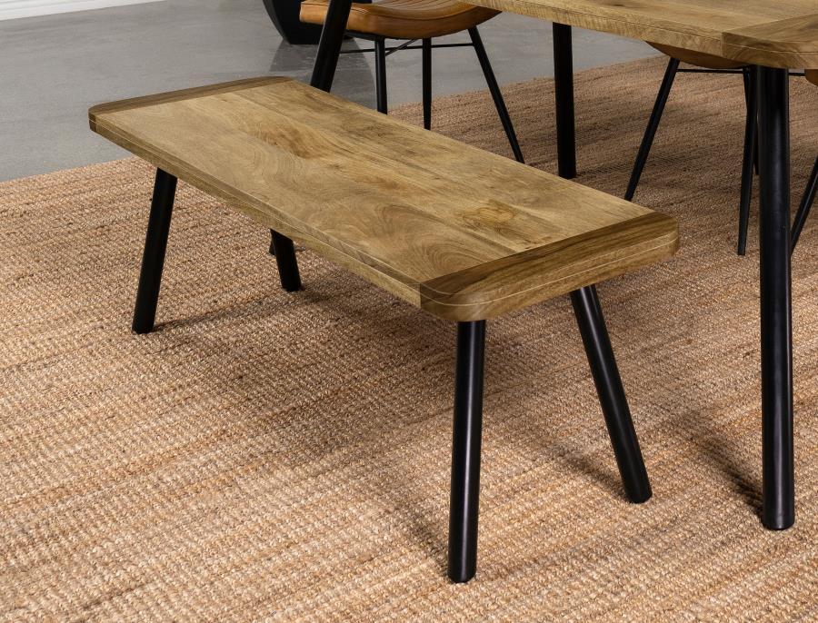 Maverick - Wood Dining Bench - Natural Mango And Black Coaster Fine Furniture