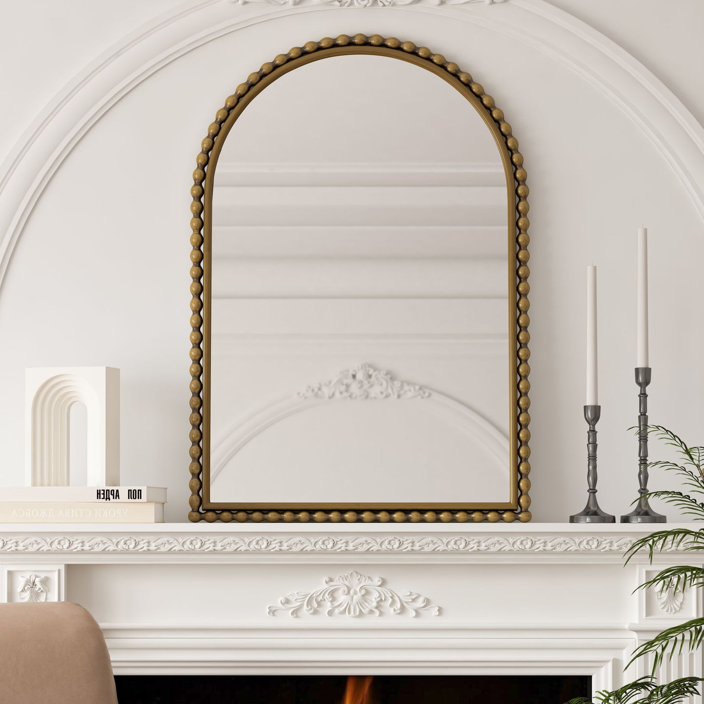 Vintage Iron Art Arch Mirror, Wall Hanging Or Table Display Daily Nest