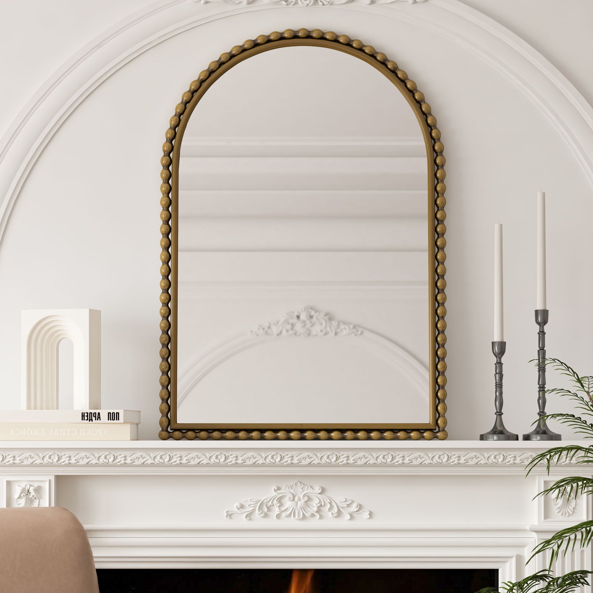 Vintage Iron Art Arch Mirror, Wall Hanging Or Table Display Daily Nest