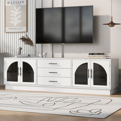 Modern Minimalist TV Stand, Entertainment Center Media Console Cabinet With Adjustable Shelves For Living Room Hearth and Haven