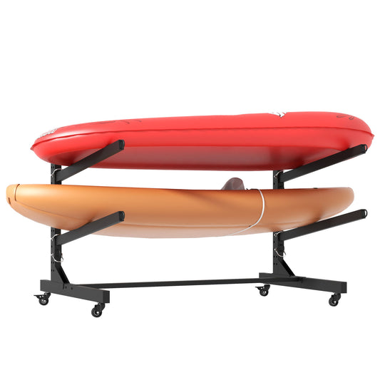 Freestanding Kayak Storage Rack With Lockable Wheels For Kayak, Canoe, Sup & Surfboard Daily Nest